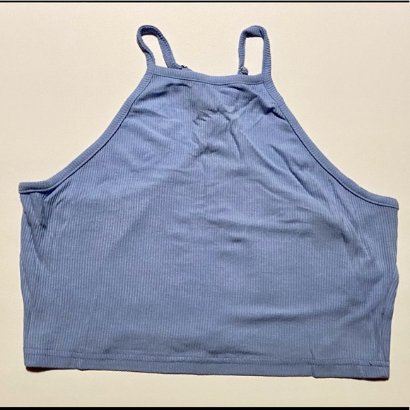 Blue Halter Neck Cropped Camisole by SHEIN with adjustable straps - Picture 1 of 3